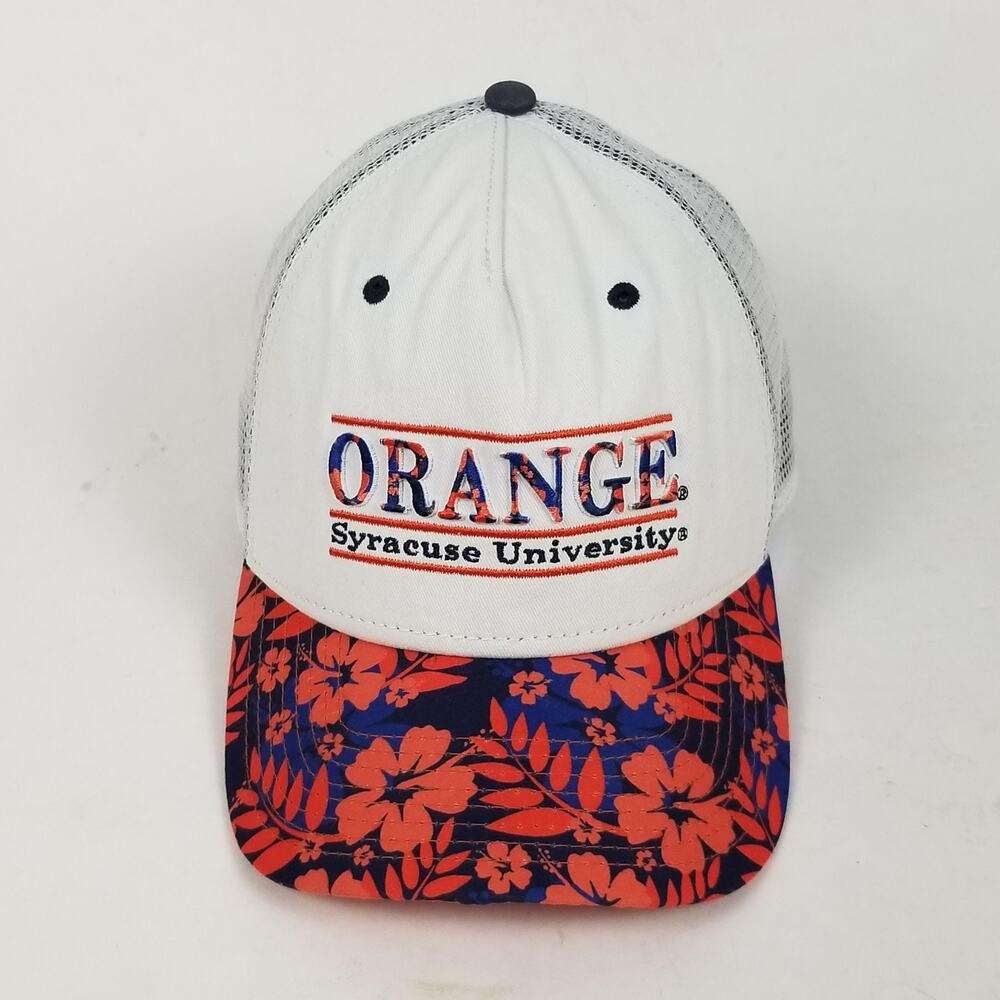 Syracuse Orange Hat Cap Snap Back Mens One Size White Orange NCAA Trucker Floral